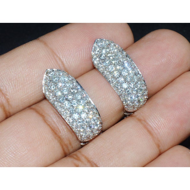 A Pair of Diamond Ruby 18K Solid Gold 3-IN-1 Chandelier Dangle Cluster Earrings For Sale - Image 10 of 10