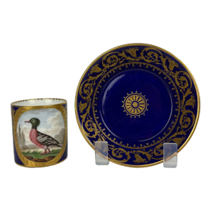 19th Century French Sevres Porcelain Hand Painted Cup & Saucer