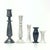 Black and white candle holders, group of 5. A glamorous assortment of black and white stone candle holders from the...