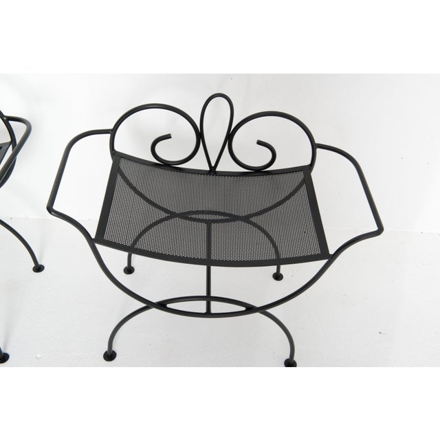 Salterini Pair Wrought Iron Salterini style Black Benches For Sale - Image 4 of 10