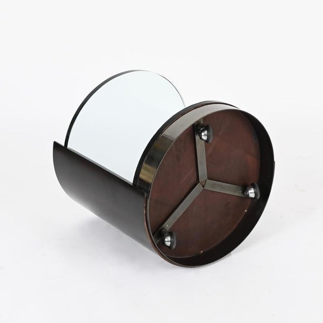 Nightstands in Wood, Crystal and Steel attributed to G. Moscatelli, Italy, 1970s, Set of 2 For Sale - Image 18 of 18