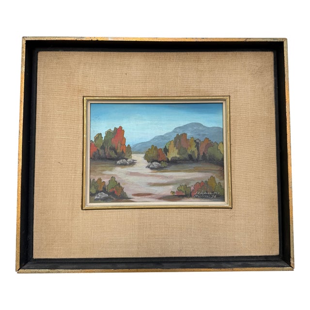 Vintage Impressionist Landscape Painting J. Cham m.d. Montreal Canada 1976 For Sale