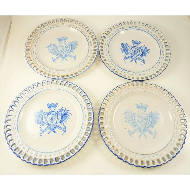 French Late 19th Century French Faience Pottery Set by Galle Eight Plates & Two Compotes - Set of 10 For Sale - Image 3 of 12