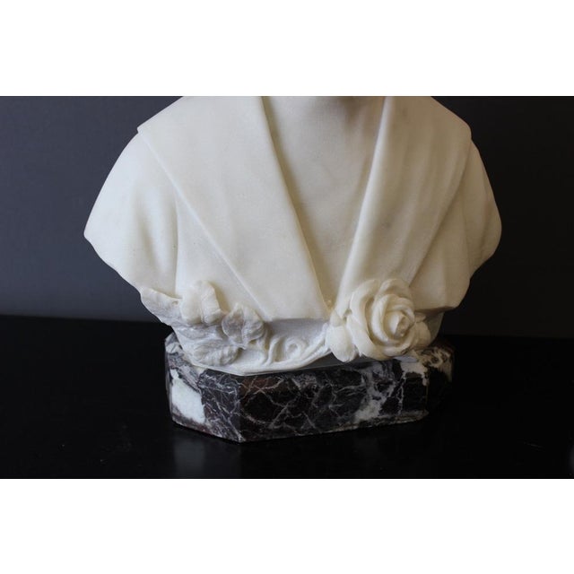 1930s Bust of Young Man, 1931, Carrara Marble For Sale - Image 5 of 14