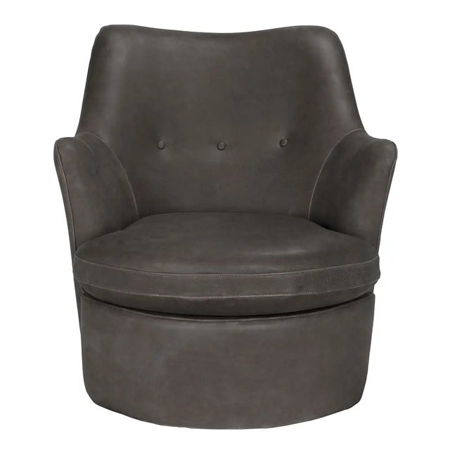 The Hotchkiss Swivel Arm Chair combines timeless elegance with modern functionality. Upholstered in rich brown leather,...