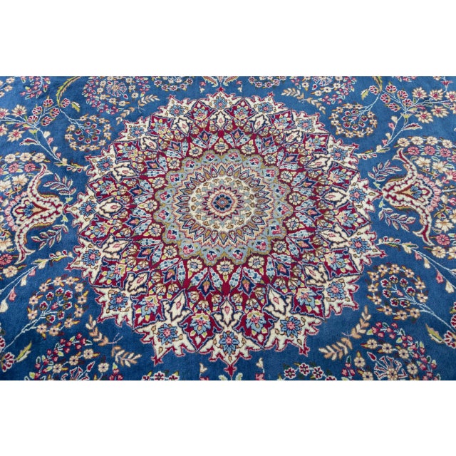 Hand-Knotted Kerman Rug with Medallion Design For Sale - Image 6 of 13