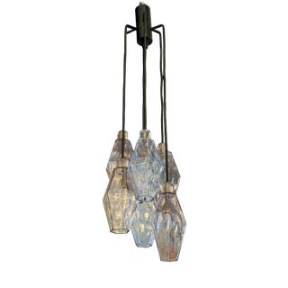 Large Polyhedron 6-Light Chandelier by Carlo Scarpa for Venini, 1950 For Sale