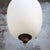Aged Brass and White Mat Opaline Glass Pendant Light For Sale - Image 5 of 9