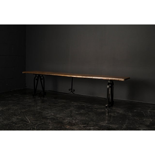 Industrial Handcrafted Copper-Clad Bench, 1920s For Sale - Image 3 of 18
