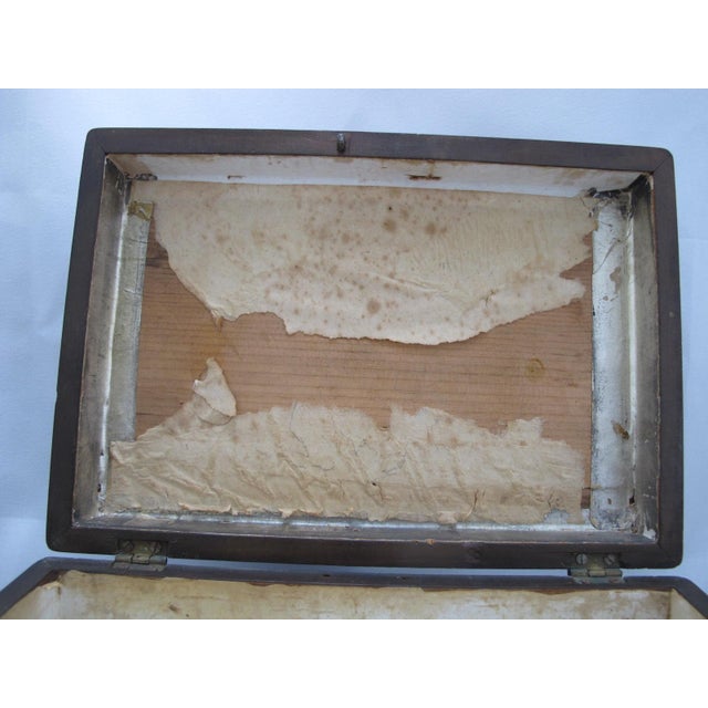 Antique Victorian Era Wood & Mother of Pearl Inlaid Tea Caddy Trinket Box For Sale - Image 11 of 12