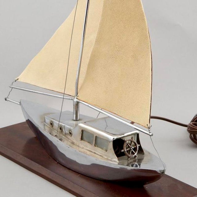Art Deco Sculpted Metal Yacht Table Desk Lamp Chairish