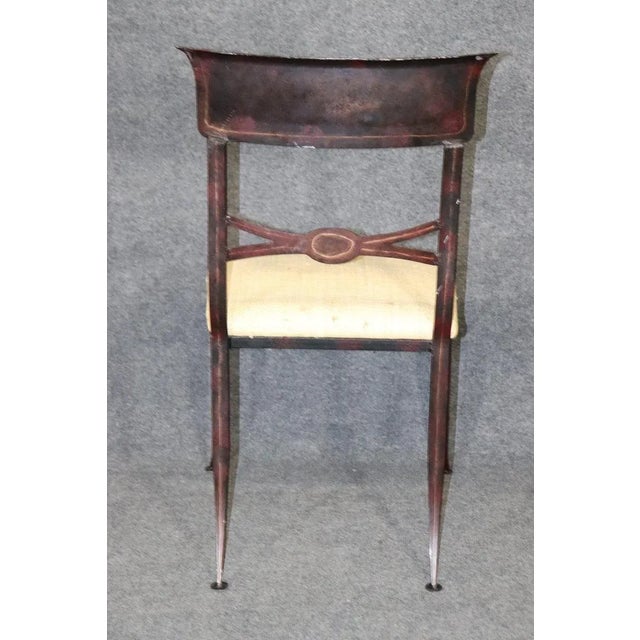 Late 20th Century Metal Iron Regency Maitland Smith Style Dining Chairs - Set of 4 For Sale - Image 5 of 12