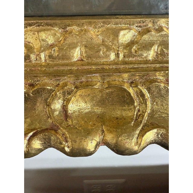 Wood Italian Giltwood Mirror With Deep Oxidized Glass For Sale - Image 7 of 11