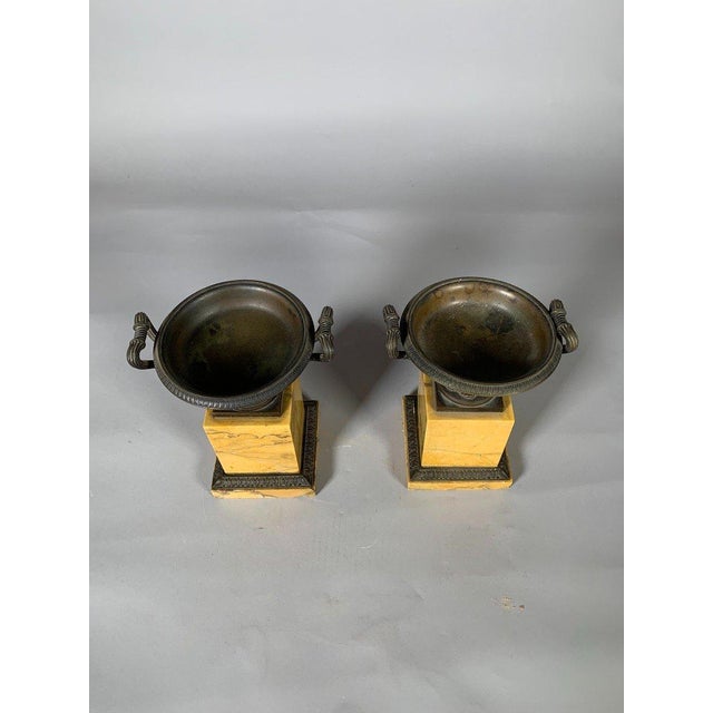 Charles X Style Mantelpiece Set with Horse Clock and Pair of Casseroles For Sale - Image 12 of 12
