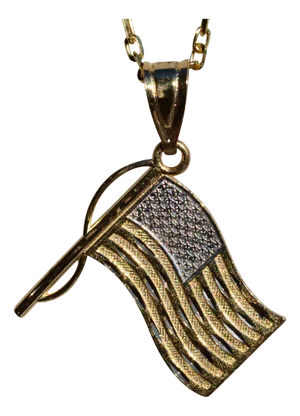 The America: God Bless America Pendant in Yellow Gold