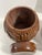 Brown Antique Hand Carved Wooden Hollow Drum-Shaped Chinese Garden Stools—A Pair For Sale - Image 8 of 16
