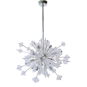Modern Chrome Sputnik Chandelier With Glass Orbs