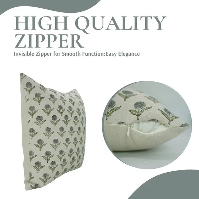 The Genda Pushp cushion cover features a joyful hand block print that celebrates tradition, festivity, and warmth. Printed...