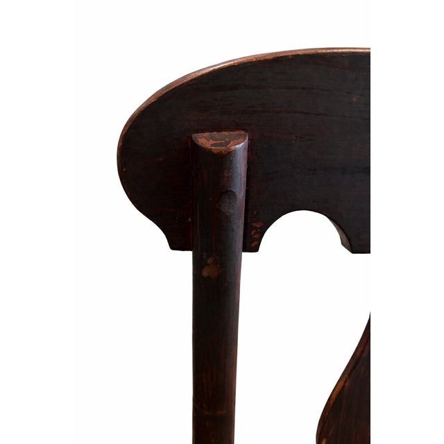 Antique Hand-Caned Side Chair With Original Crackled Lacquer and Ghosted Decorative Motifs, Circa 1820–1840 For Sale - Image 9 of 18