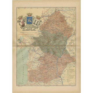 Antique Map of Alentejo, 1903 For Sale