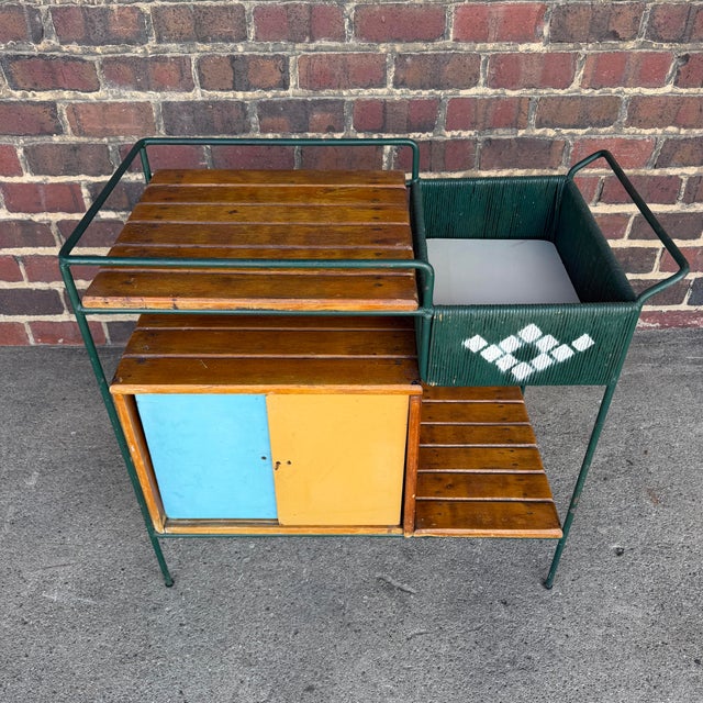 Arthur Umanoff Arthur Umanoff Outdoor Iron Bar Cart Mid Century Modern For Sale - Image 4 of 12