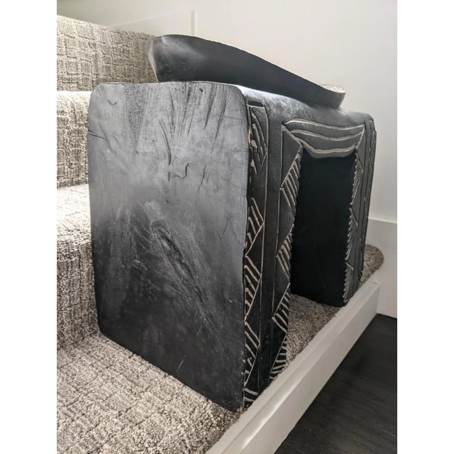 African 1990s Vintage African Carved Bamileke Pedestal Stool For Sale - Image 3 of 10