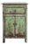 Distressed Pastel Light Green 2 Doors End Table Nightstand For Sale