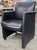 Animal Skin Late 20th Century Kron Usa Black Leather Guest Rolling Armchairs- Set of 2 For Sale - Image 7 of 10