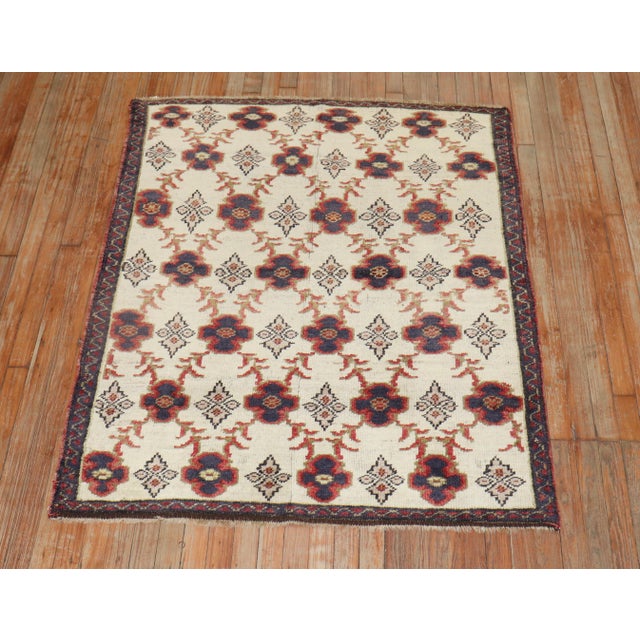 Ivory Vintage Turkish Square Rug - 3'11" x 4'9" For Sale - Image 11 of 18