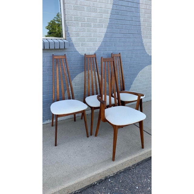 Mid 20th Century Mid 20th Century Danish Style High Back Walnut Dining Chairs= Set of 4 For Sale - Image 5 of 8