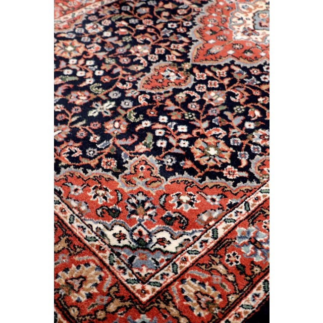 Traditional Pasargad Home Tabriz Wool Runner in Navy & Rose - 2' 6" X 12' For Sale - Image 3 of 4