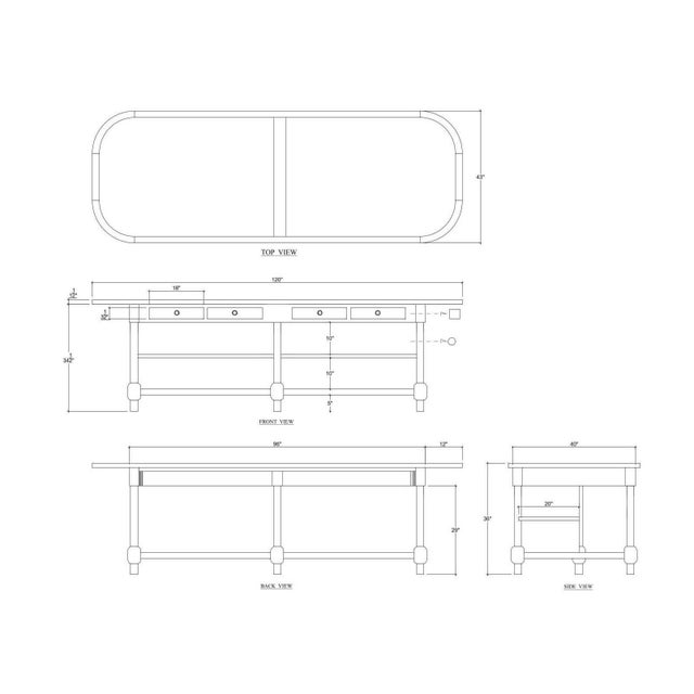 Farmhouse Kitchen Island With Open Shelving For Sale - Image 10 of 10
