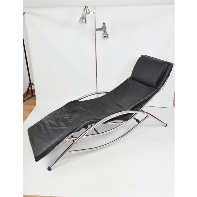 Leather Chaise Lounge, 1980s For Sale - Image 11 of 18
