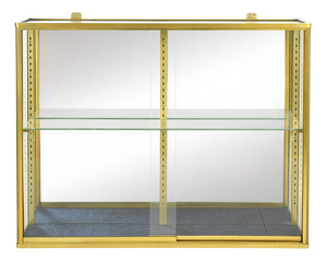20th Century Brass and Glass Wall Display Case