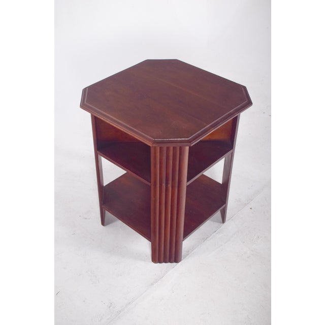 Wood Art Deco Octagonal Side Table in Wood, 1920s For Sale - Image 7 of 11