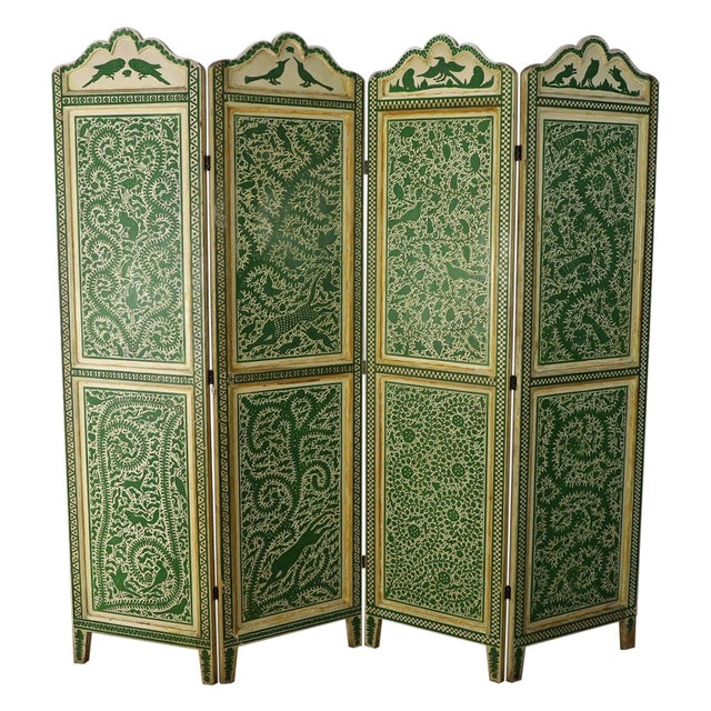 Vintage Mexican Hand painted Olinalá Screen Divider For Sale - Image 14 of 18