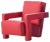 Red Baby Utrech Armchair by Gerrit Thomas Rietveld for Cassina For Sale