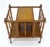 Faux Bamboo & Burl Wood Canterbury Magazine Rack Stand Table on Brass Wheels MINT!