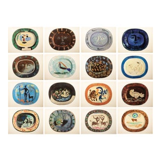 1950 Set of 16 Prints of Picasso's Ceramic Platters From Switzerland For Sale
