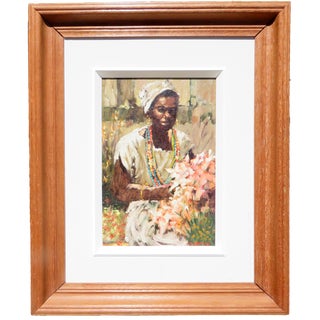 Afro-Brazilian Flower Seller by Glauco Chaves For Sale