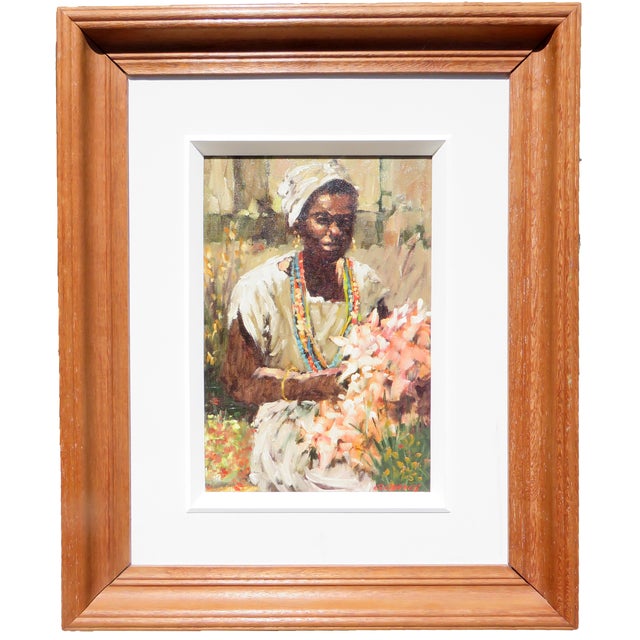 Afro-Brazilian Flower Seller by Glauco Chaves For Sale