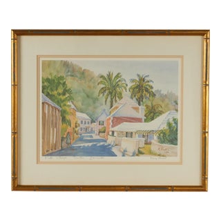 Vintage Lithograph of Bermuda by Mary Powell For Sale
