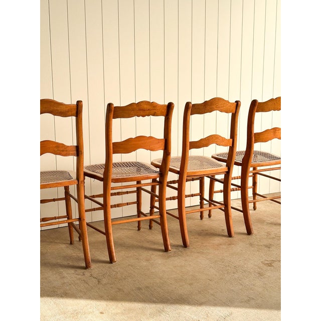Wood Antique French Country Dining Chairs, Set of 4 For Sale - Image 7 of 12
