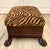 Mid 20th Century Mid-Century Regency Revival Paw Foot Ottoman in Tiger Upholstery For Sale - Image 5 of 11