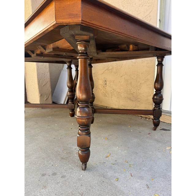 Early 20th Century English Jacobean Revival Draw-Leaf Dining Table For Sale - Image 9 of 10