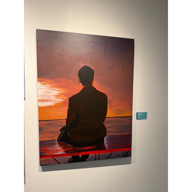 Modern Still Waiting, Painting by Emmanuel Akolo (2025) Acrylic on Canvas For Sale - Image 3 of 6