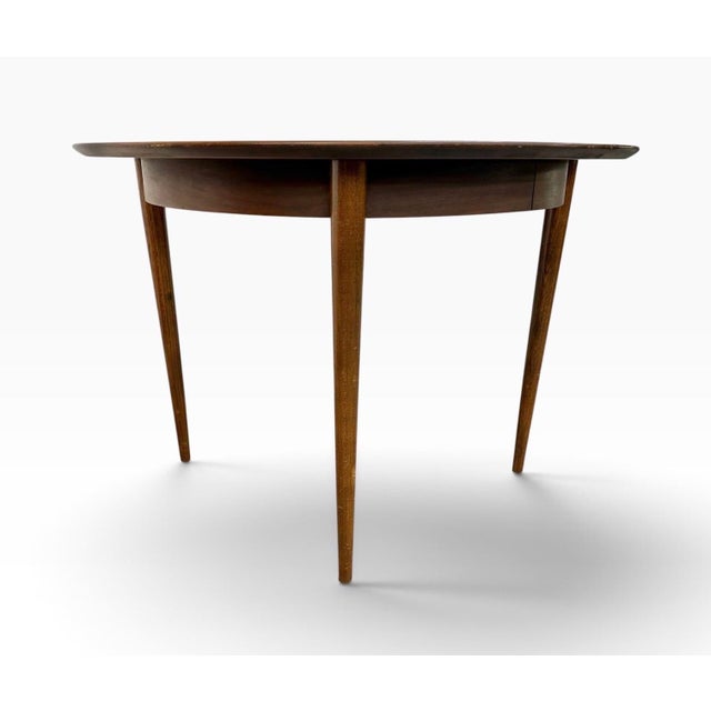 Mid-Century Modern Mid-Century Modern American of Martinsville “Accord” Round Walnut Dining Table For Sale - Image 3 of 10