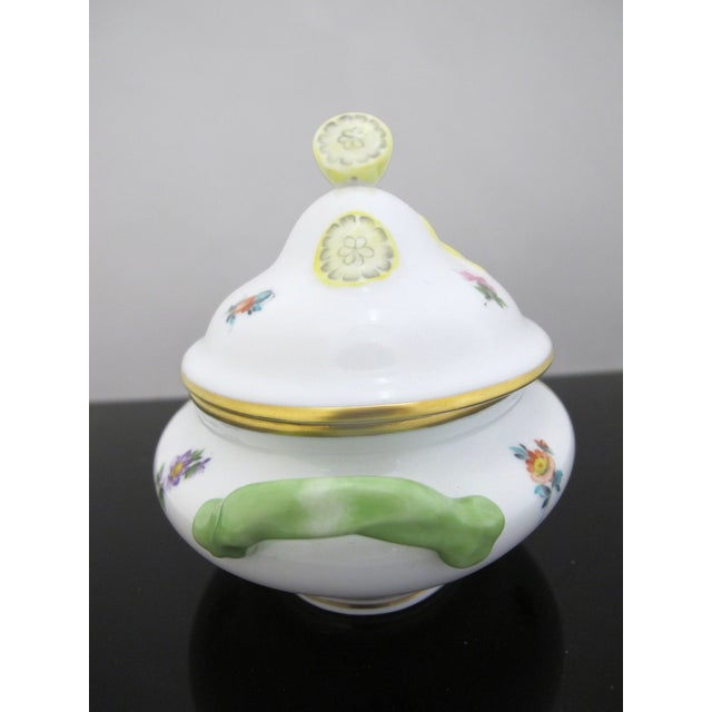 Early 20th Century Herend Porcelain Mini Tureen Sugar Bowl Jar With Lemon Finial Lid For Sale - Image 5 of 9