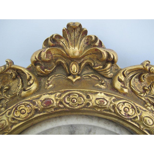 Early 20th Century After Ew Wyon Marble & Wood Cherub Plaque Calmady Children in Gilt Frame For Sale - Image 5 of 10