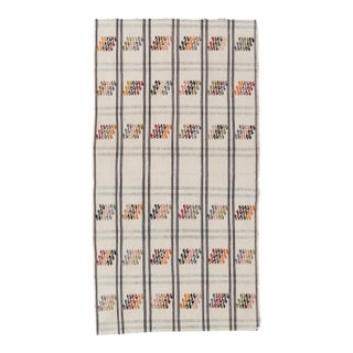 Embroidered Vintage Kilim Rug - 2`7″ X 4`9″ For Sale